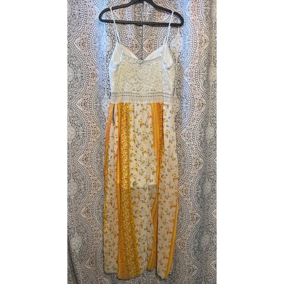 Bohemian Floral & Lace Maxi Dress XL - Picture 3 of 11